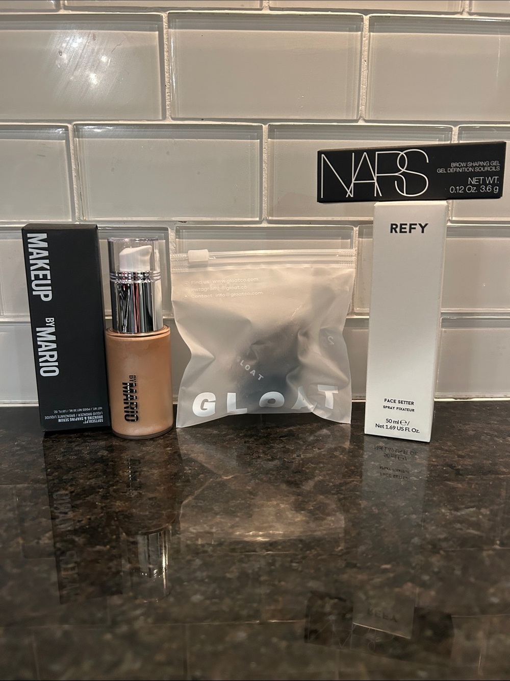 MAKEUP BY MARIO Soft Sculpt Light Serum , Gloat Sponge + REFY Face Setter + NARS